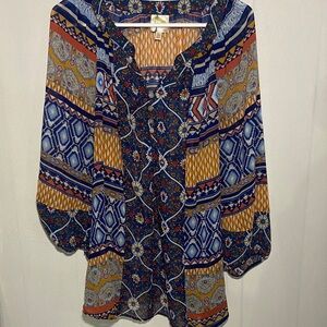 Fig and Flower Sheer Boho Blouse